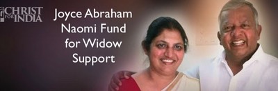 Joyce Abraham Naomi Fund for widow support, Christ for India